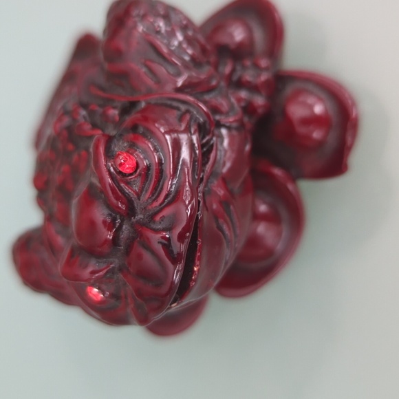Red Money Frog Chinese Good Luck Charm Decor Resin - Picture 4 of 7